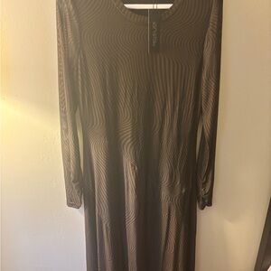 Michael Kors Brown Long Sleeve Dress